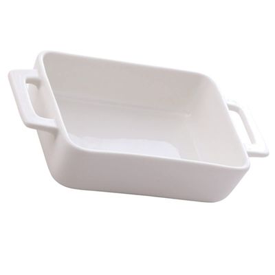1 pc Practical Dish Plates White Individual Handles Double-ear Restaurant Snack Multipurpose Ceramic Reusable Ceramics Brownie Casserole Plate Home Convenient Tray (Color : Greenx2pcs, Size : 21.6X1 (
