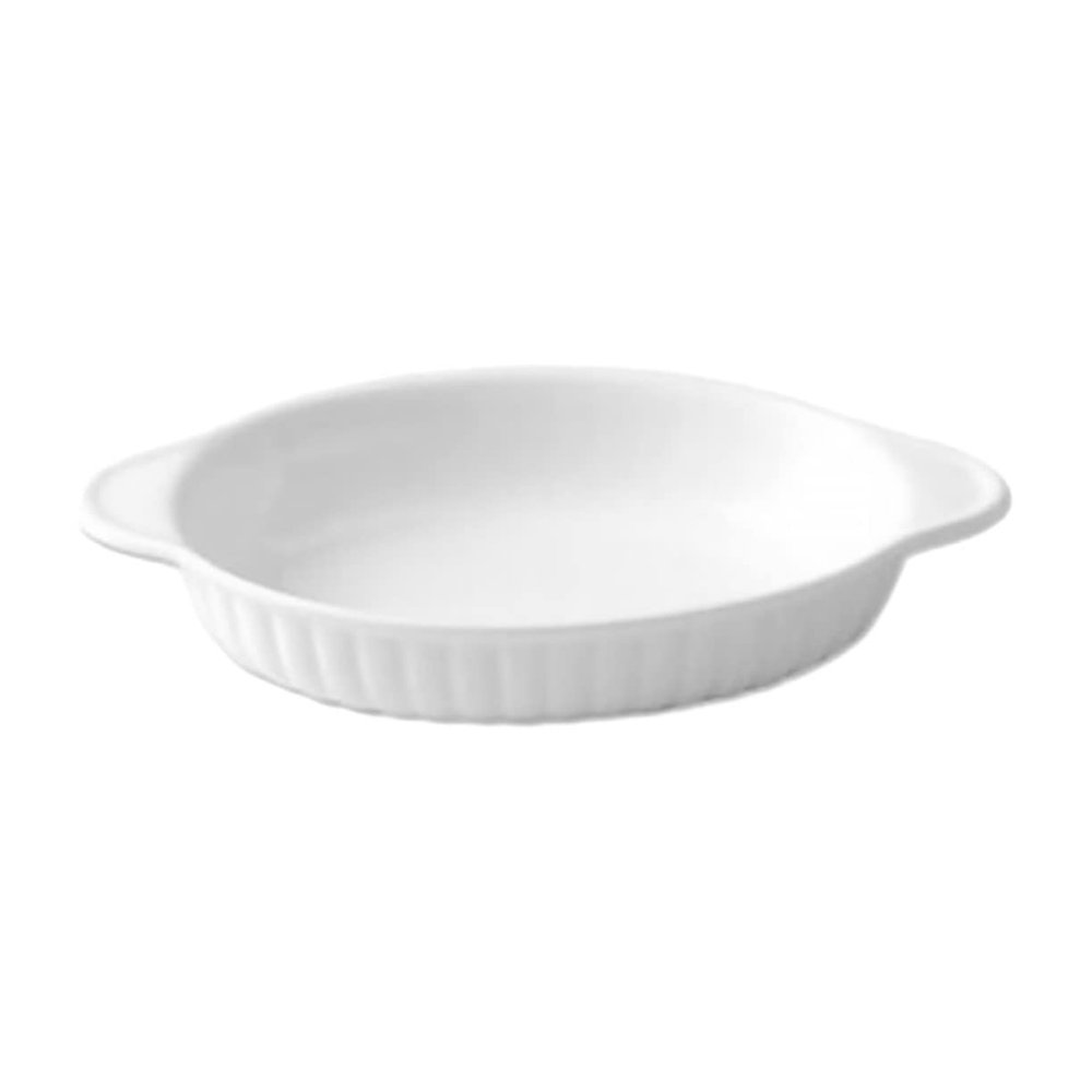 SUNMME Dish Bowl Soup Ramekin Baking Restaurant Ceramic Casserole Bowls Pans Tray Salad Dessert Home Round Shallow Serving in Pie with Daily Pan Safe Kitchen Handles Dinner Cake Cookware