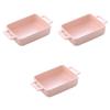 1 pc Convenient Individual Roasting Double-Ear Container Bread Rice Rectangular Pans Household X Oven Kitchen Handle Storage Brownie Creme Bowl Reusable Salad Plate Cookware (Color : Pink, Size : 21 ( view 1
