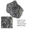 mookaitedecor 301-400g Natural Black Rutilated Quartz Raw Crystal Stone Mineral Specimen for Reiki Healing Desk Decor, Small Semi Precious Black Rough Stone Gift Collectible, Length 7.5-12.5cm view 2