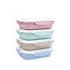 4 Box Food Storage Noodle Bowl Sealing stainless steel utensils Snack Plate Lunch Container Camping Tableware Lunch Kitchen Dinnerware student insulation dessert plate ( Color : Blue , Size : 27x20cm view 4