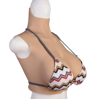 HUANQIN Breastplate Breastform Fake Breasts Silicone Breastplate Silicone Filled F Cup, Silicone Breast Form Crossdressing Huge Fake Breast, Silicone Breast Form Artificial False Breast, Asian Yellow