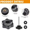 Jerbor 2 Pack Replacement Arm Adjustment Knobs for Rollators Walker Replacement Parts,Knob for Adjustable Height Arm Track Bolt Set T Track Bolts for Vive Mobility view 2
