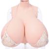 HUANQIN Breastplate Breastform Fake Breasts Silicone Breastplate Cotton Filled E Cup, Realistic Silicone Breastplate Artificial Fake Boobs, Silicone Breastplate Realistic Transgender, Tan view 1