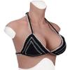 HUANQIN Silicone Breast Form Realistic Breast Plates Artificial Breast Cotton Filled H Cup, Breast Simulation Female Breasts Costume Breasts, Silicone Breastplate Drag Queen Breastplate, Ivory view 1