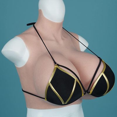 HUANQIN Simulation Breast Fake Boobs Cosplay Crossdresser Breast Cotton Filled E Cup, Simulation Breast Fake Boobs Cosplay Realistic Fake Boobs, Realistic Silicone Breastplate Silicone Breast, Tan