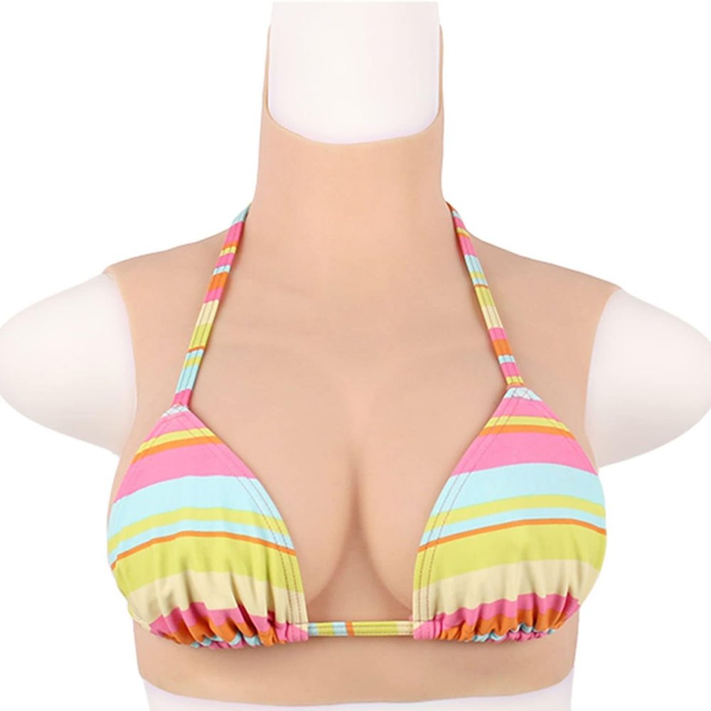 Silicone Breast Form Realistic Breast Plates Artificial Breast Cotton Filled E Cup, Simulation Breast Fake Boobs Cosplay Realistic Fake Boobs, Fake Boobs, Silicone Breast Simulation Breast, Tan