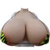 Breastplate Breastform Fake Breasts Silicone Breastplate Silicone Filled G Cup, Faux Silicone Breast, Silicone Liquid Mammary Prosthesis, Silicone Breastplate Fake Boobs False Breast, Asian Yellow view 1