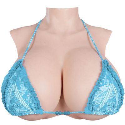 Silicone Breast Simulation Breast Mastectomy Prosthesis Cotton Filled Z Cup, False Breasts Apparel Artificial Cosplay Prosthesis Breasts, Fake Breast Simulation Breast Cosplay Breast, Asian Yellow