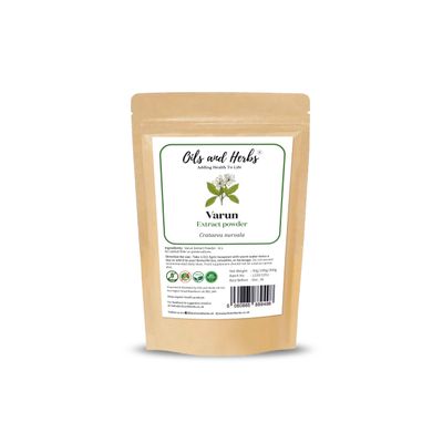 High Strength Varuna Bark Extract Powder 5:1  Crataeva nurvala - No fillers and Binders (100 gm) - Natural and Pure - by Oils and Herbs UK