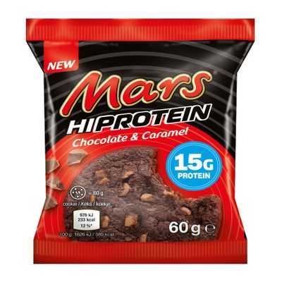 Mars High Protein Cookie Chocolate Caramel, 12 60g SoftBaked, 15g Protein, Perfect for the Gym, Work & OntheGo