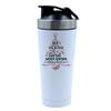 Getagift I Got This Because My Secret Santa Knows Nothing About Me, 500ml Aluminium Shaker Bottle for Supplement Shakes - Easy Clean, Durable Cup. (White) view 1