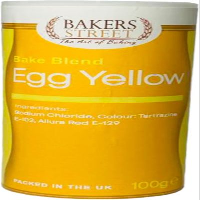 Bakers Street | Egg Yellow Food Colour Powder (100g X 2) | Use on Cake Surfaces, Decorations or Colour Sugarpaste, Fondant, Icing, Chocolate, Buttercream, Royal Icing, Macarons and More