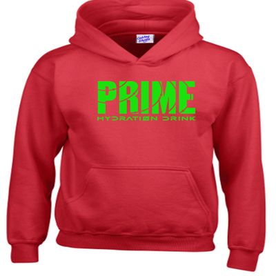 RADIANCE Funny Printed Prime Drink Hydration Flavour Logan Paul KSI kids and Adult Hoodies Red