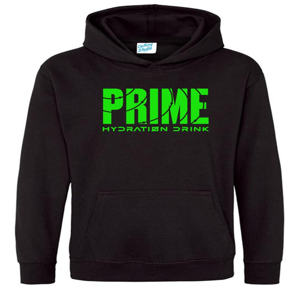 RADIANCE Funny Printed Prime Drink Hydration Flavour Logan Paul KSI kids and Adult Hoodies Black