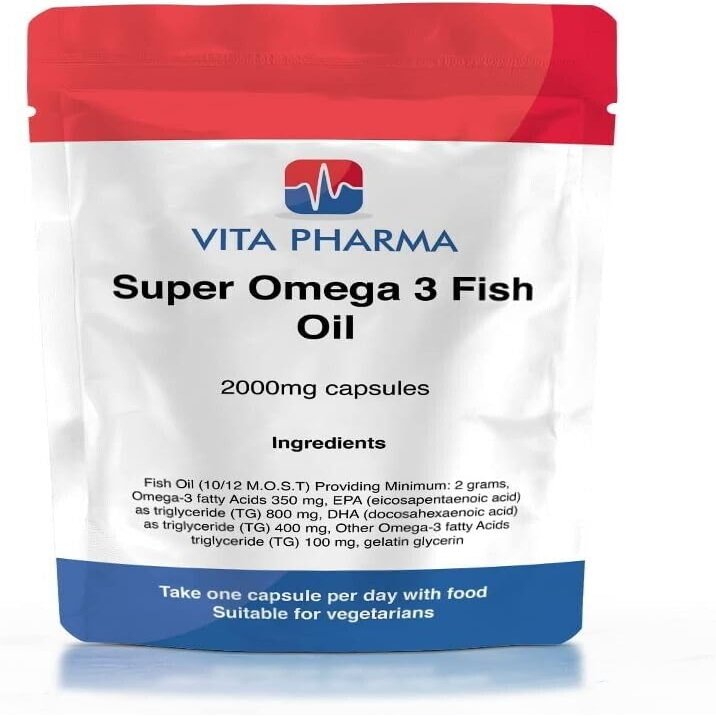 VITA PHARMA Super Omega 3 Fish Oil 2000mg 30 Capsules