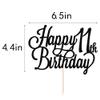 Gtseryeio Black Glitter Happy 11th Birthday Cake Topper, 11th Birthday Party Decorations Supplies (11) view 3