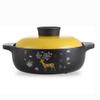 SUNMME Ceramic Casserole Heat-resistant Clay Pot Flower Pattern Earthen Pot with Two Handle Japanese Painting Cookware with Lid for Kitchen Soup Stew view 1