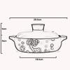 SUNMME Ceramic Casserole Heat-resistant Clay Pot Flower Pattern Earthen Pot with Two Handle Japanese Painting Cookware with Lid for Kitchen Soup Stew view 3