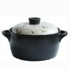 SUNMME Ceramic Casserole Heat-resistant Clay Pot Flower Pattern Earthen Pot with Two Handle Japanese Painting Cookware with Lid for Kitchen Soup Stew view 1