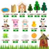 DRWATE Farm Animal Cake Topper Cow Cake Decorations with Cow Pig Horse Sheep Chicken for Baby Shower Farm Birthday Party Supplies (Clay) view 2
