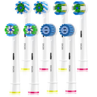 WENS Toothbrush Head Compatible with Braun Oral-B Electric Toothbrushes, 8pcs Toothbrush Heads Include 2 Cross, 2 Precision, 2 Sensitive and 2 Floss Brush Heads
