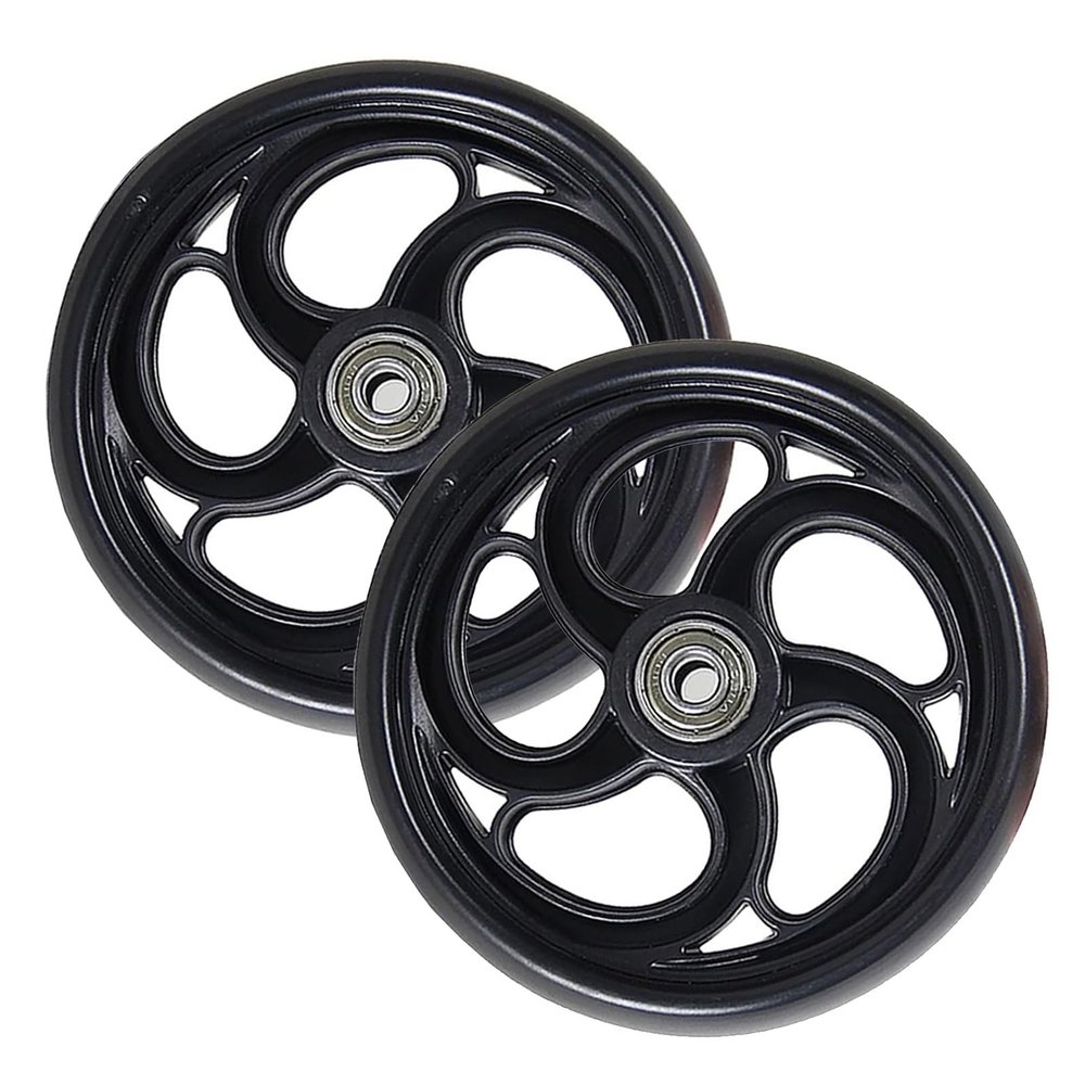 Front Wheelchair Wheel, 2 Pcs Front Caster Solid Tyre, Replacement Rollator Accessories 5/6/8inch, Easy To Install, Heavy Duty Antis-Slip Wheel (Color : Black, Size : 12-13cm/5inch) ( Color : Noir , S