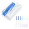 URAQT 220pcs Dual-Use Interdental Brushes, Silicone Dental Floss Sticks with Storage Case, Efficient Clean Between Teeth Tooth Floss Picks, Portable Tooth Gap Brush for Braces Oral Cleaning (Blue) view 1