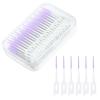 URAQT 220pcs Dual-Use Interdental Brushes, Silicone Dental Floss Sticks with Storage Case, Efficient Clean Between Teeth Tooth Floss Picks, Portable Tooth Gap Brush for Braces Oral Cleaning (Purple) view 1