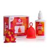 Asan Menstrual Cup (Light/Medium Flow) + OneDrop Cleanser, 60 ml Combo Pack | Easy to Insert, Remove & Sterilise | Leakproof, Reusable & Portable | Medical Grade Silicone I Eco Period Products view 1