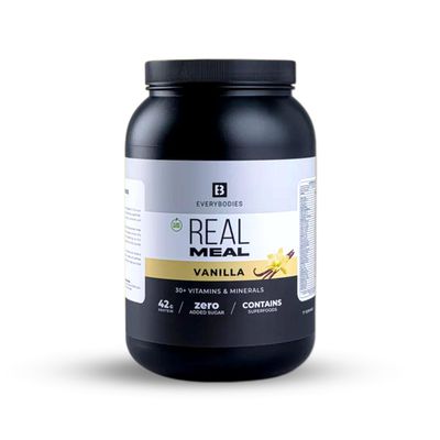 Real Meal - Meal Replacement Protein Powder - Protein Powder Made from Real Food Sources with 42g Vegan Protein - Made from Protein, Carbs, Fats & Superfoods - 1.53kg - 17 Servings - Vanilla