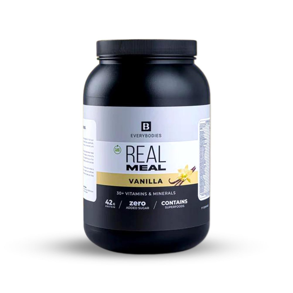 Real Meal - Meal Replacement Protein Powder - Protein Powder Made from Real Food Sources with 42g Vegan Protein - Made from Protein, Carbs, Fats & Superfoods - 1.53kg - 17 Servings - Vanilla