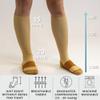 360 RELIEF 2 Pairs Copper Compression Socks Women & Men 15-20 mmHg Varicose Veins, Travel, Running, Pregnancy Socks, XXL, Beige + Laundry Bag view 2