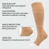 360 RELIEF 2 Pairs Plus Size Compression Socks for Women & Men - Open Toe Graduated Compression Stockings, Flight Socks, Running, Nurses, Maternity, Pregnancy, 3XL, Beige + Laundry Bag view 4