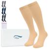 360 RELIEF 3 Pairs Compression Socks for Women & Men - 15-20 mmHg Travel Flight Socks Graduated Support - Ideal for Running, Cycling & during Maternity -XXL, Beige with Laundry Bag view 1