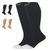 360 RELIEF 2 Pairs Compression Socks for Women & Men - Open Toe Graduated Compression Stockings, Flight Socks, Running, Nurses, Maternity, Pregnancy, S/M, Black view 1