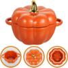 Ceramic Pumpkin Soup Bowl with Lid, 2023 Pumpkin Soup Bnowl,Ceramic Stew Pot Pumpkin Shape Storage Jar, Premium Ceramic Stockpot, Nonstick Clay Earthen Pot for Fashion Creative Tableware view 3