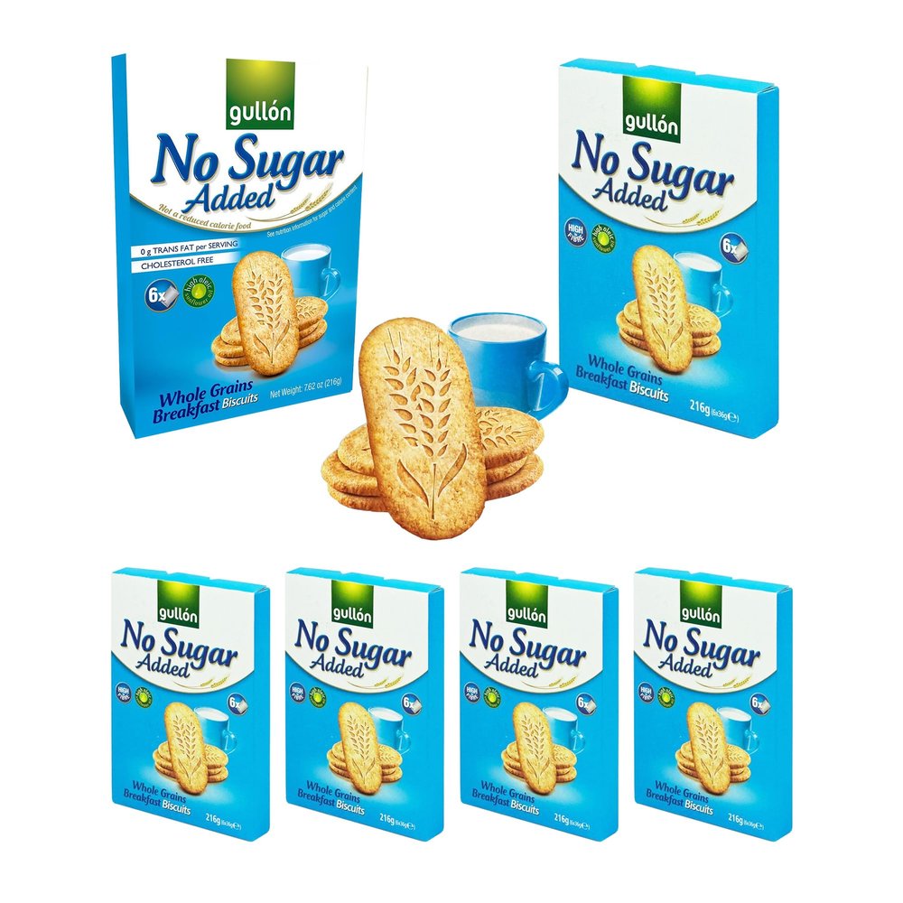 Gullon No Added Sugar Whole Grains Breakfast Biscuits 216g x 6 Packs