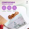 100% Compostable Zip Bag - Resealable BioBased Eco Friendly Freezer Safe - Extra Strength Strong Food Storage Bags Plant-Based Reusable Sandwich Bags (Pack of 50) (Snack) view 2