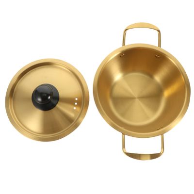 SUNMME Korean Ramen Stainless Steel Casserole Cooking kitchen utensils: Milk Warmer kitchen utensils Soup kitchen utensils Stainless Steel Cookware for Cooking Hot kitchen