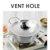 SUNMME Korean Ramen Stainless Steel Casserole Cooking kitchen utensils: Milk Warmer kitchen utensils Soup kitchen utensils Stainless Steel Cookware for Cooking Hot kitchen view 2