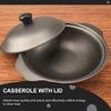 SUNMME INNAL Rice Container Cast Iron Covered Casserole Selected Pots and UtensilsOven Skillet Enamel Shallow Cookware Braising Pan Stew Selected Pots and UtensilsMetal Sto view 2