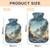 Giraffes on The Sky Hot Water Bottle with Cover, Transparent Hot Water Bag for Menstrual Cramps Neck and Shoulder Pain Relief, Bed Warmer 1L view 2