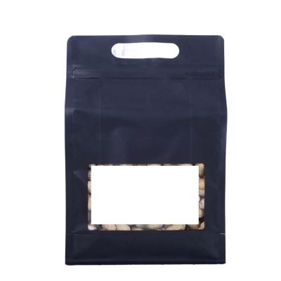 50 Pieces Of Aluminum Foil Self Sealing Bag With Window Resealable Coffee Bag Chocolate Candy Dried Fruit Snack Food Packaging (Color : Black, Size : 20x30x8cm)