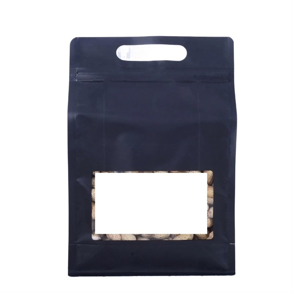 50 Pieces Of Aluminum Foil Self Sealing Bag With Window Resealable Coffee Bag Chocolate Candy Dried Fruit Snack Food Packaging (Color : Black, Size : 20x30x8cm)