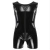 AIEOE Men's Jumpsuit Patent Leather PVC Overall with Long Zipper Sexy One-Piece Suits Slim Fit, Black 06, XL view 3