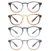 AIKLLY 4 Pack Reading Glasses Blue Light Blocking for Men Women,Fashion Computer Readers with Spring Loaded Hinges +2.50 view 1