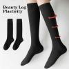 AWAVM 3 Pairs Compression Socks for Women & Men,Non-Slip Breathable Long Tube Compression Socks,Flight Socks Running Socks for Support,Sports,Flying,Maternity Pregnancy,Nurses,Travel,XL (BLACK) view 2