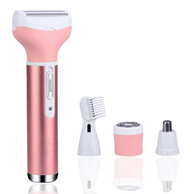 ieron Electric Lady Shaver for Women, 4 in-1 Cordless Wet and Dry Hair Removal Bikini Trimmer Rechargeable Painless Razor for Face Legs Underarms Nose and Eyebrow