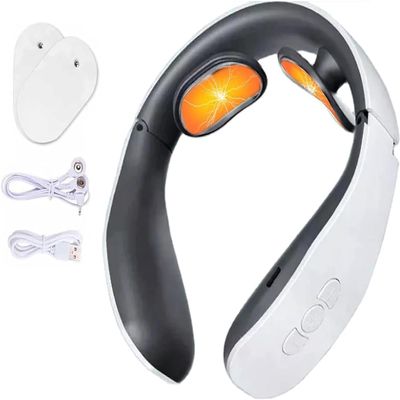 Relaxnecker Neck Massager,Portable Heated Neck Massager for Pain Relief,Therahome Neck Massager,Portable Neck Massager,4 Massage Modes,15 Levels of Intensity (Charging+Electrode Plate)